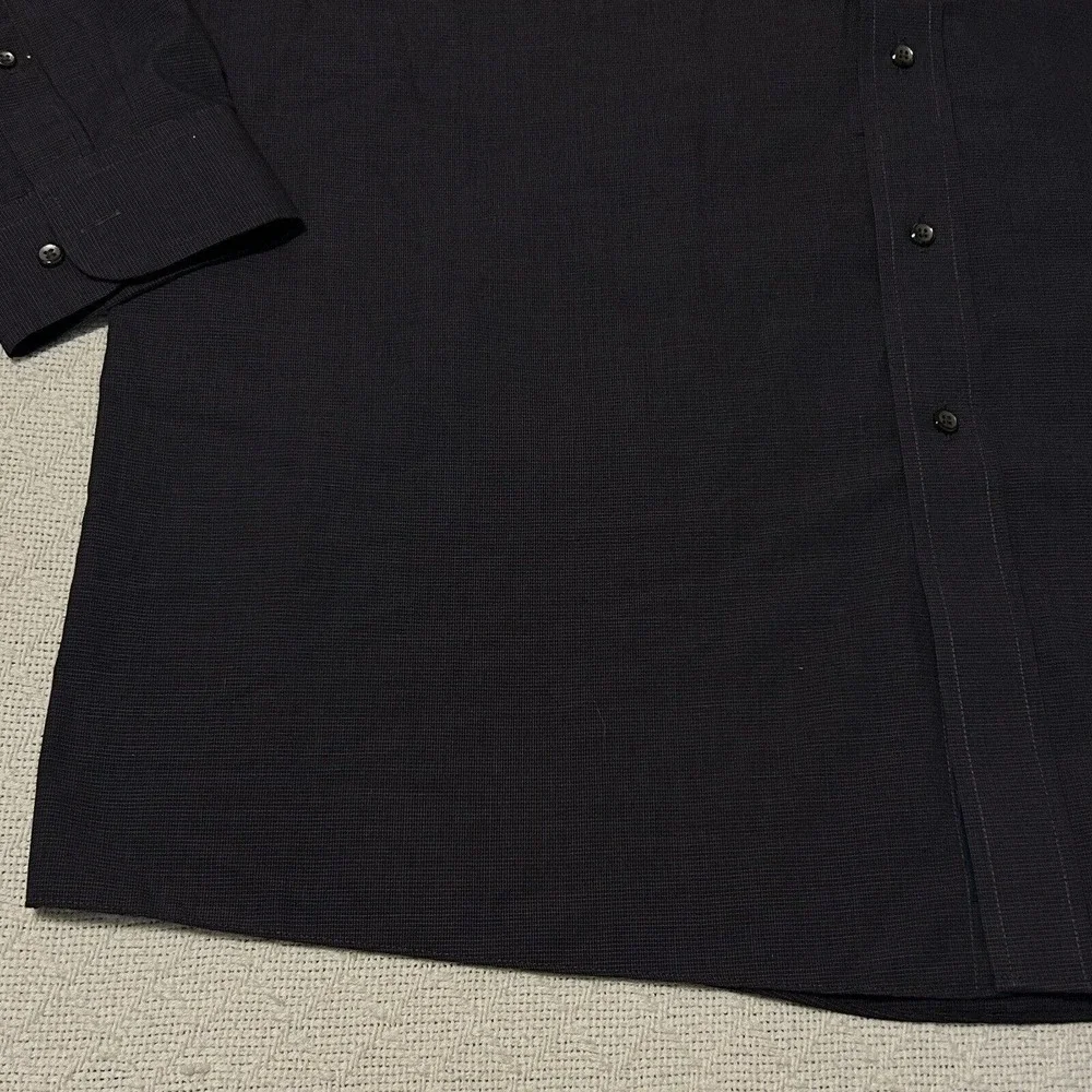 Stafford Long Sleeve Mens Size 17 1/2 34-35 Purple With White Stripes - Picture 5 of 16
